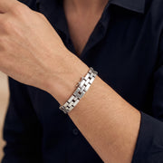 925 Sterling Silver Pantera Type Link Men's Bracelet